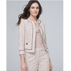 White House Black Market- Contrast Tweed Suiting Jacket Blazer Preppy, Size 8